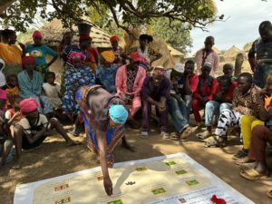 exercice des bâches dans les villages